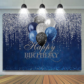 Silber Funkeln Blau Glücklich Geburtstag Hintergrund Für Mädchen